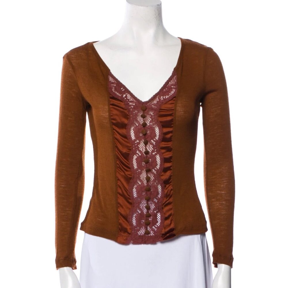 Dolce & Gabbana D&G Vintage Lace Rust Cardigan